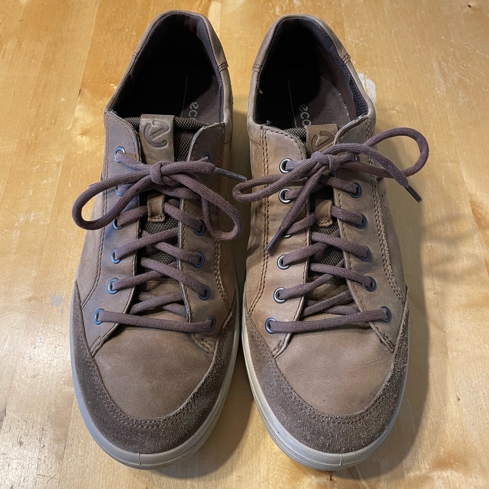 Ecco Men's Brown Leather Sneakers